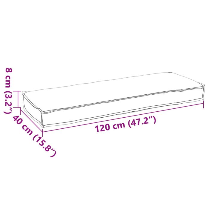 Kissen Anthrazit 120 x 40 x 8 cm Oxford-Stoff – Bild 6