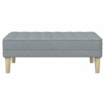 Bank mit Kissen Hellgrau 113 x 57 x 39 cm Stoff – Bild 4