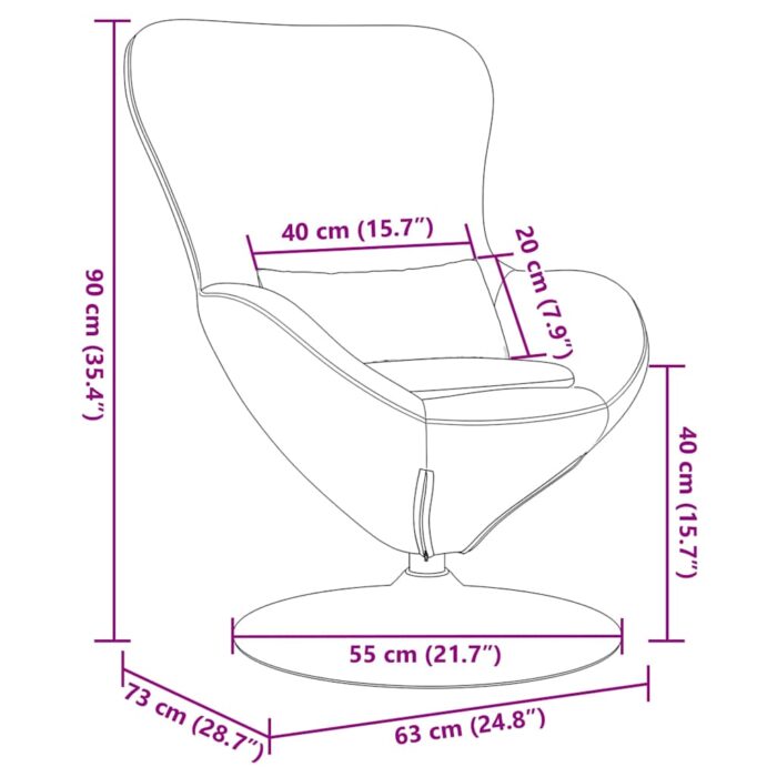 Eiersessel Hellgrau 63 x 73 x 90 cm Stoff – Bild 10
