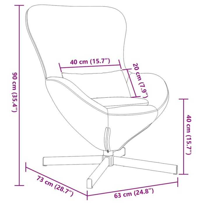Eiersessel Hellgrau 63 x 73 x 90 cm Stoff – Bild 11