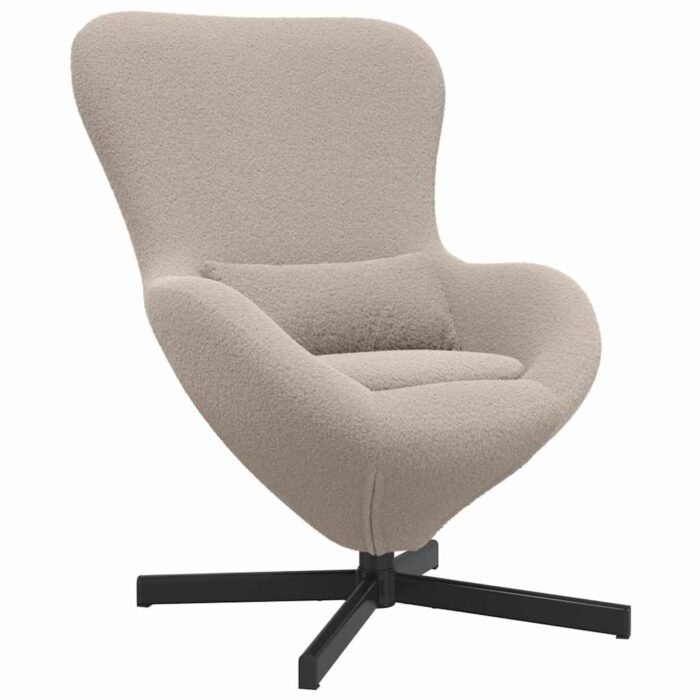 Eiersessel Hellgrau 63 x 73 x 90 cm Stoff – Bild 2