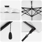 Sonnenschirm Sand 352 x 251 x 265 cm Polyester und Aluminium – Bild 9