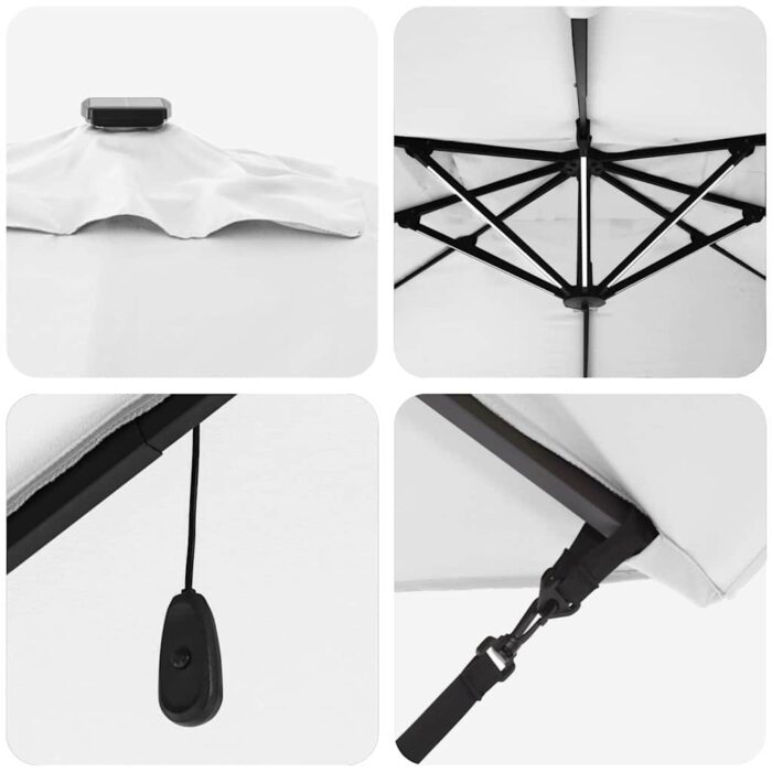 Sonnenschirm Sand 352 x 251 x 265 cm Polyester und Aluminium – Bild 9