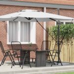 Roma Parasol Beige 286 x 284 x 265 cm Aluminium und Polyester
