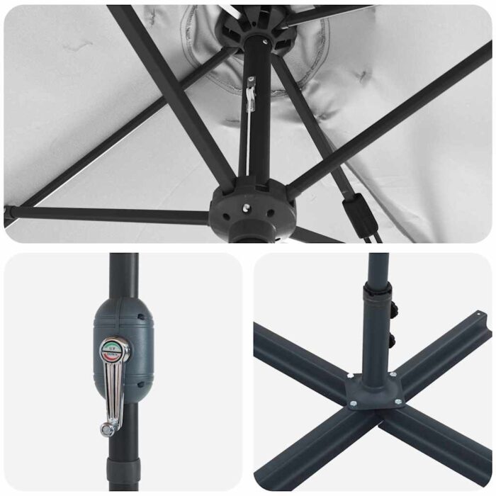 Garten-Sonnenschirm Sand 370 x 197 x 239 cm – Bild 9