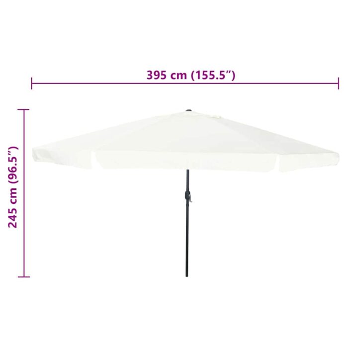 Garten-Sonnenschirm Sand 395 x 395 x 245 cm Polyester und Stahl – Bild 7
