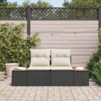 Gartensofa Schwarz 184 x 62 x 85cm Poly-Rattan – Bild 3