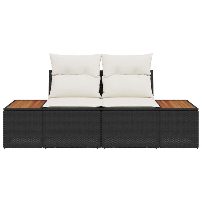 Gartensofa Schwarz 184 x 62 x 85cm Poly-Rattan – Bild 5
