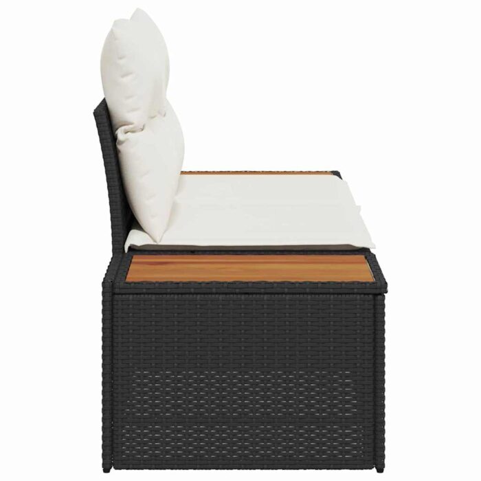 Gartensofa Schwarz 184 x 62 x 85cm Poly-Rattan – Bild 6