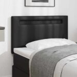 LED Kopfteil Schwarz 90 cm Kunstleder