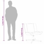 Drehstuhl Hellgrau 63 x 75 x 76 cm Stoff – Bild 12