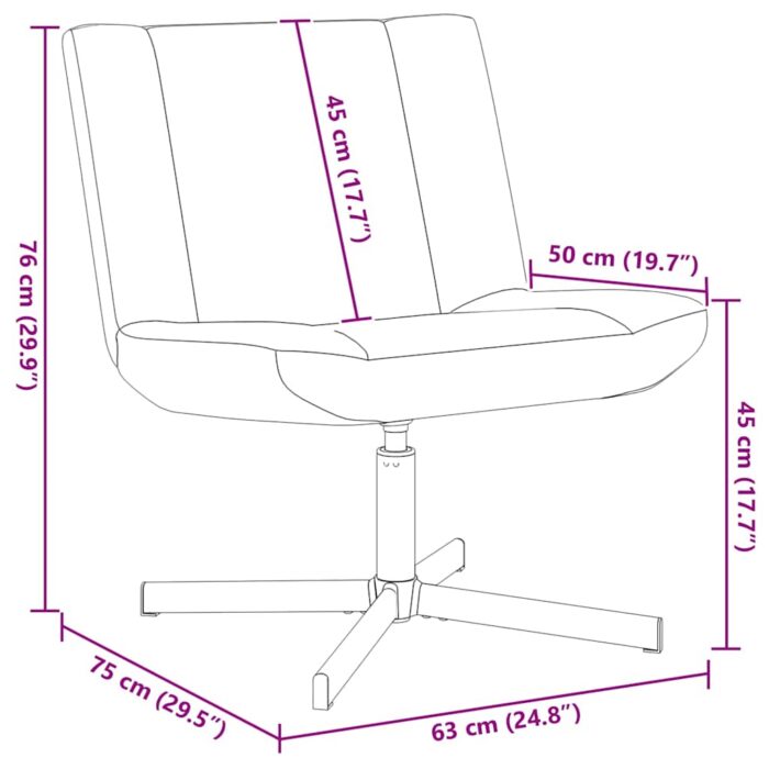 Drehstuhl Hellgrau 63 x 75 x 76 cm Schafsleder – Bild 11