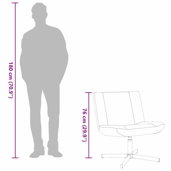 Drehstuhl Hellgrau 63 x 75 x 76 cm Schafsleder – Bild 12