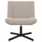 Drehstuhl Hellgrau 63 x 75 x 76 cm Schafsleder – Bild 4