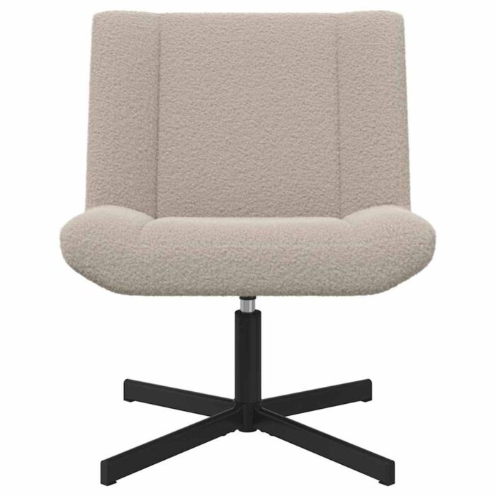 Drehstuhl Hellgrau 63 x 75 x 76 cm Schafsleder – Bild 4