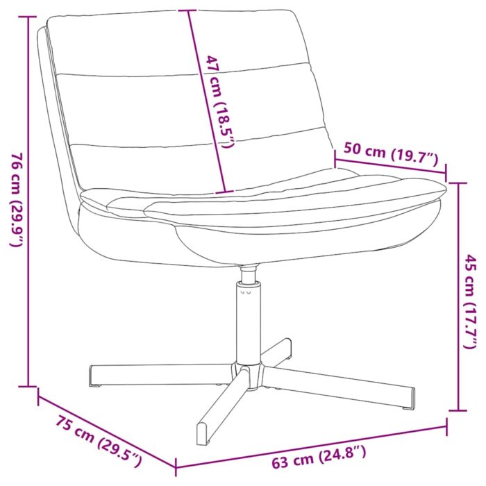 Drehstuhl Schwarz 63 x 75 x 76 cm PU – Bild 11