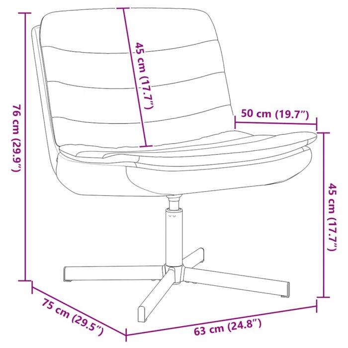 Drehstuhl Hellgrau 63 x 75 x 76 cm Stoff – Bild 11