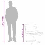 Drehstuhl Hellgrau 63 x 75 x 76 cm Stoff – Bild 12