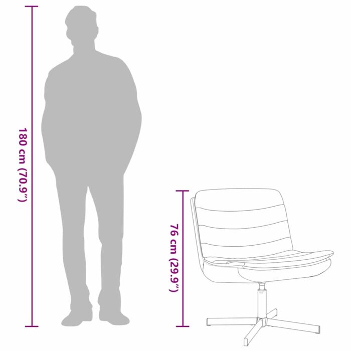 Drehstuhl Hellgrau 63 x 75 x 76 cm Stoff – Bild 12