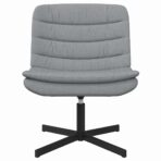 Drehstuhl Hellgrau 63 x 75 x 76 cm Stoff – Bild 4