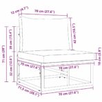 Gartenmöbel Schwarz und Anthrazit 70 x 71,5 x 71 cm Metall – Bild 11