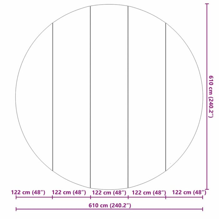 Bodenfolie für Pools Hellgrau Ø 610 cm Vliesstoff – Bild 8