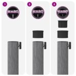 Sonnenschirmständer Dunkelgrau Holzlook 45 x 45 x 31,5 cm – Bild 10