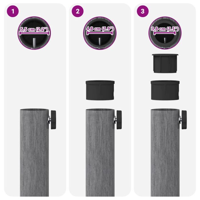 Sonnenschirmständer Dunkelgrau Holzlook 45 x 45 x 31,5 cm – Bild 10