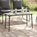 Gartentisch Schwarz 80 x 40 x 45 cm Poly-Rattan