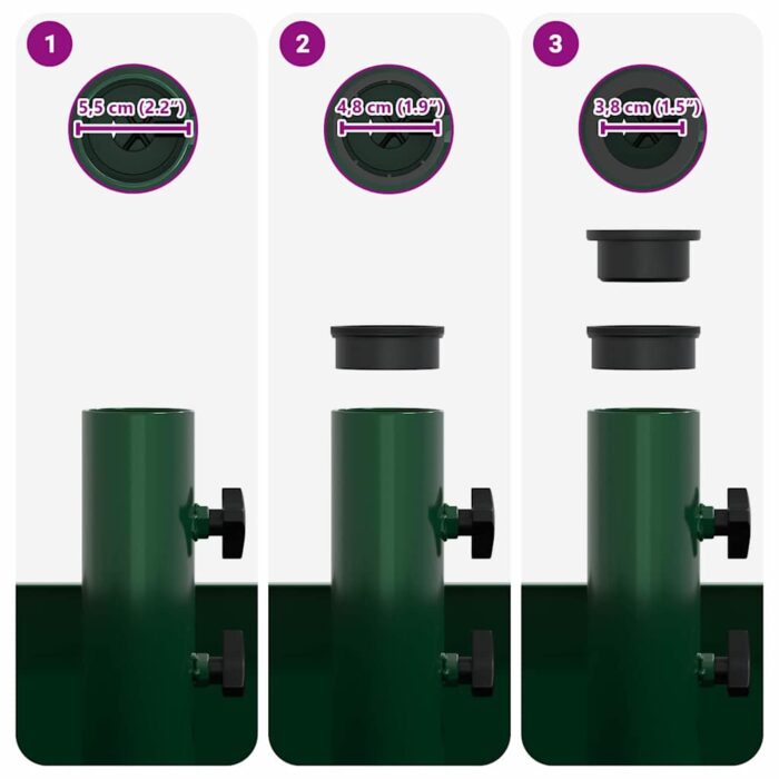 Sonnenschirmständer Grün 45 x 45 x 45 cm Stahl – Bild 10