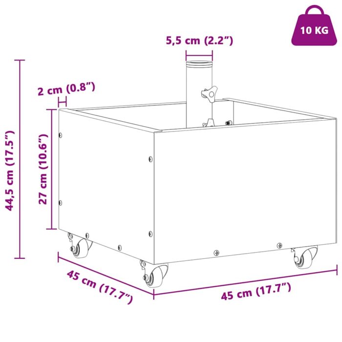 Sonnenschirmständer Grün 45 x 45 x 45 cm Stahl – Bild 12