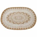 Jute Teppich Floral Natur 100 x 152 cm Jute