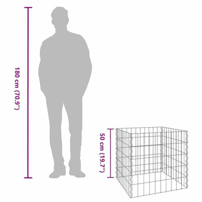 Quadratischer Komposter 50 x 50 x 50 cm Eisen – Bild 8