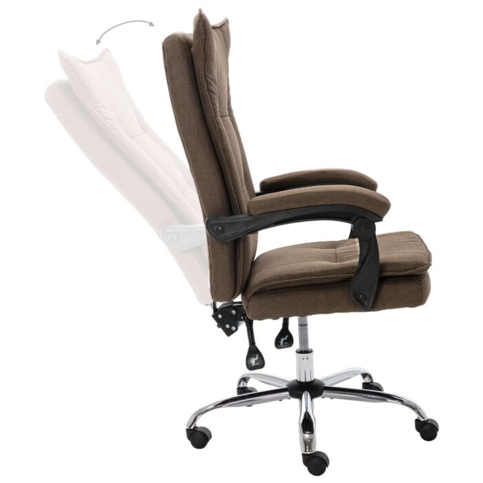 Bürostuhl Braun Stoff – Bild 5