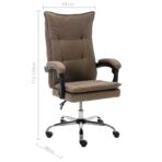 Bürostuhl Braun Stoff – Bild 8