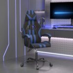 Gaming-Stuhl Schwarz und Blau Kunstleder