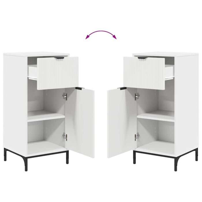 Badezimmermöbel-Set mit Schubladen Weiss Holzwerkstoff, Metall – Bild 12