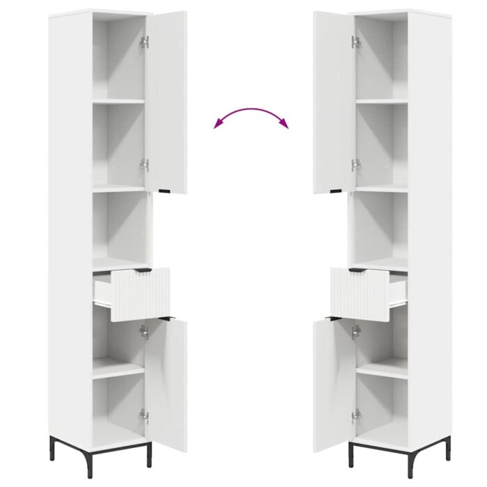 Badezimmermöbel-Set mit Schubladen Weiss Holzwerkstoff, Metall – Bild 13