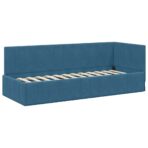 Eckbettgestell mit Matratze mit Matratze 2 pcs Blau Samt – Bild 6