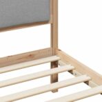 Bettrahmen mit Kopfteil Hellgrau 200 x 200 cm Stoff – Bild 8