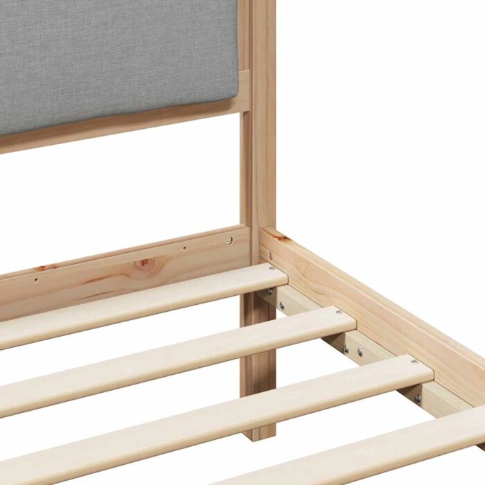 Bettrahmen mit Kopfteil Hellgrau 200 x 200 cm Stoff – Bild 8