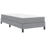 Boxspringbett mit Matratze Hellgrau 80 x 200 cm Stoff – Bild 2