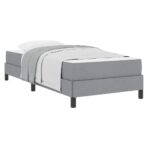 Boxspringbett mit Matratze Hellgrau 80 x 200 cm Stoff – Bild 3