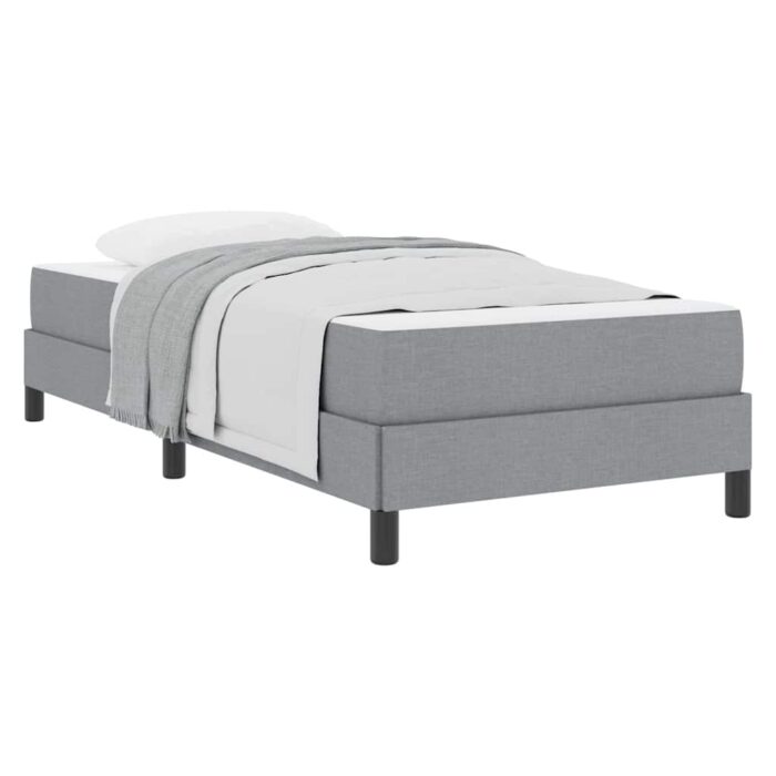 Boxspringbett mit Matratze Hellgrau 80 x 200 cm Stoff – Bild 3