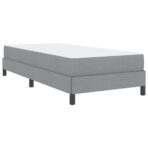 Boxspringbett mit Matratze Hellgrau 80 x 200 cm Stoff – Bild 8