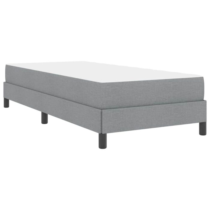 Boxspringbett mit Matratze Hellgrau 80 x 200 cm Stoff – Bild 8