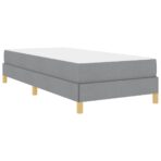 Boxspringbett mit Matratze Hellgrau 80 x 200 cm Stoff – Bild 2