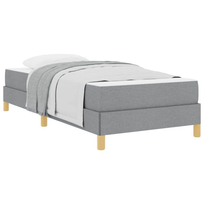 Boxspringbett mit Matratze Hellgrau 80 x 200 cm Stoff – Bild 3