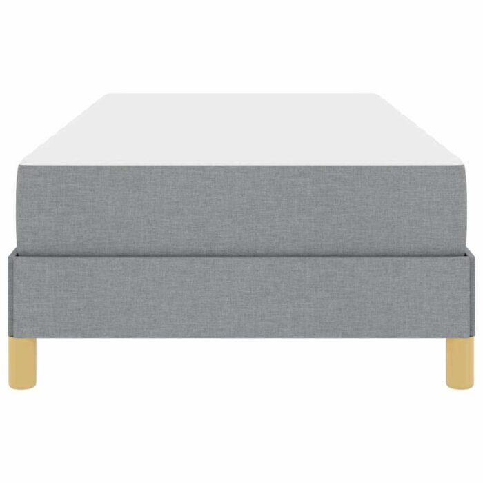 Boxspringbett mit Matratze Hellgrau 80 x 200 cm Stoff – Bild 6