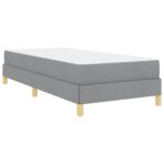 Boxspringbett mit Matratze Hellgrau 80 x 200 cm Stoff – Bild 8